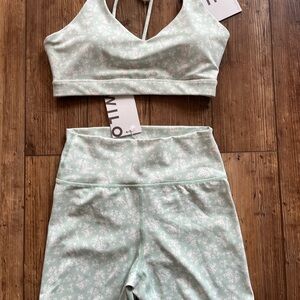 Willow Mint Green Floral Active Set